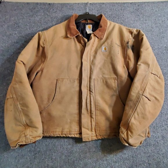 Carhartt Other - VINTAGE CARHARTT BRN ARCTIC QUILT LINED DUCK CANVAS BROWN JACKET SIZE XL